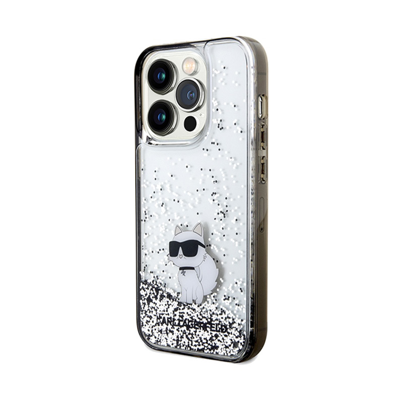 Karl Lagerfeld Liquid Glitter Choupette - Etui iPhone 14 Pro Max (przezroczysty)
