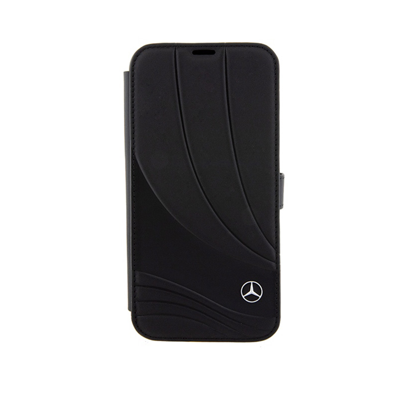 Mercedes Booktype Leather Wave Pattern - Etui iPhone 15 Pro (czarny)
