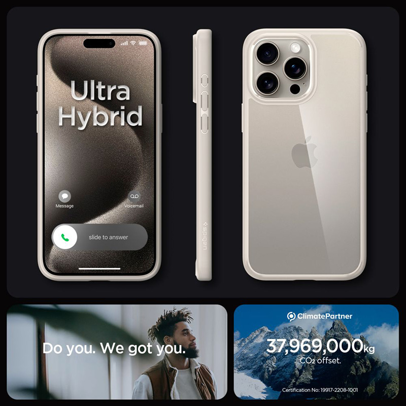 Spigen Ultra Hybrid - Etui do iPhone 15 Pro Max (Natural Titanium)