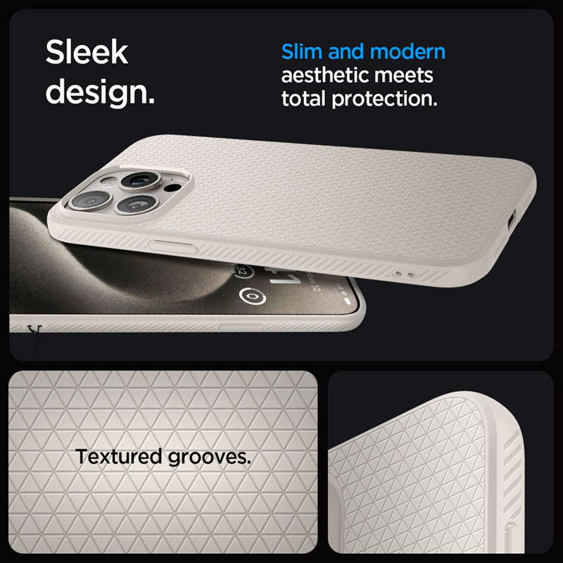Spigen Liquid Air - Etui do iPhone 15 Pro Max (Natural Titanium)