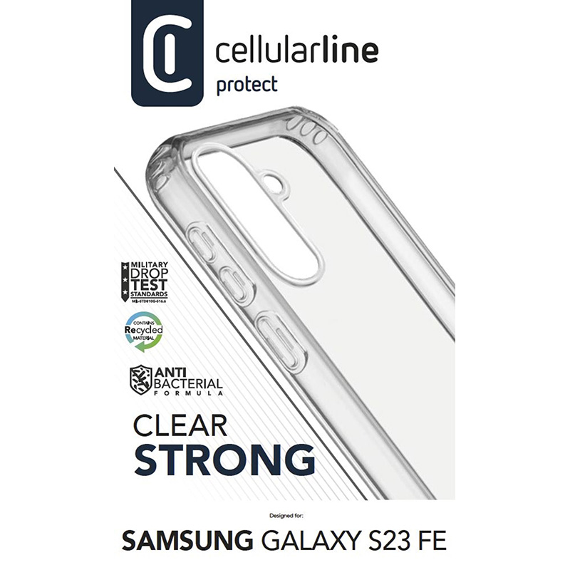 Cellularline Clear Strong - Etui Samsung Galaxy S23 FE z ochroną antybakteryjną (przezroczysty)
