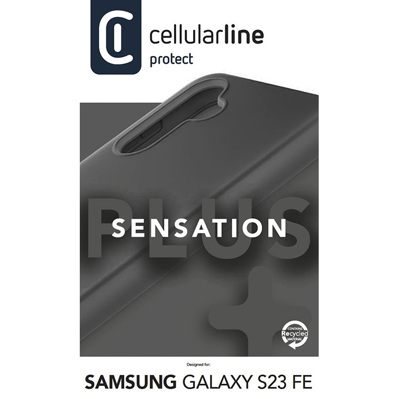 Cellularline Sensation Plus - Etui Samsung Galaxy S23 FE z powłoką MICROBAN (czarny)