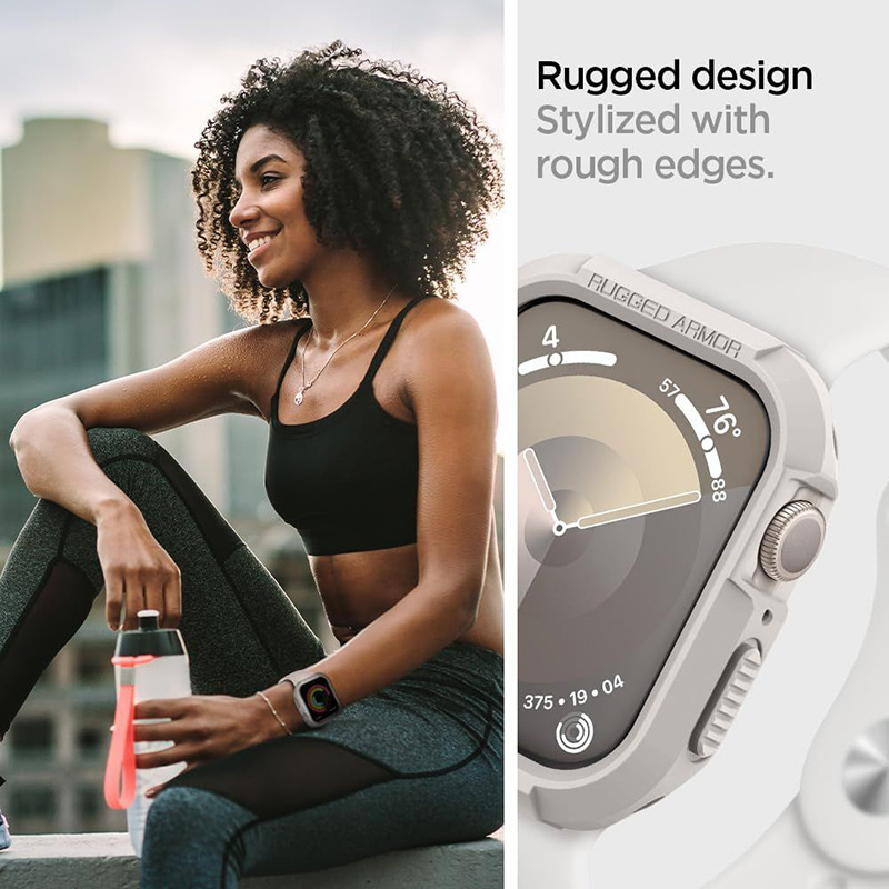 Spigen Rugged Armor - Obudowa do Apple Watch 4/5/6/7/8/9/SE 44/45 mm (Dune Beige)
