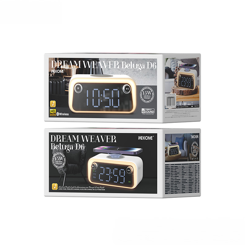 WEKOME Beluga D6 Dream - Wielofunkcyjny bezprzewodowy głośnik / Radio FM z funkcją ładowania indukcyjnego 15W MagSafe (Biały)
