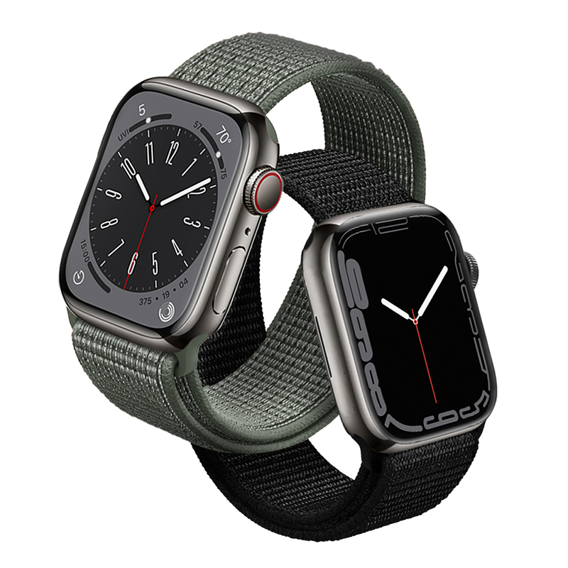 Crong Nylon - Pasek sportowy do Apple Watch 42/44/45/49 mm (Military Green)
