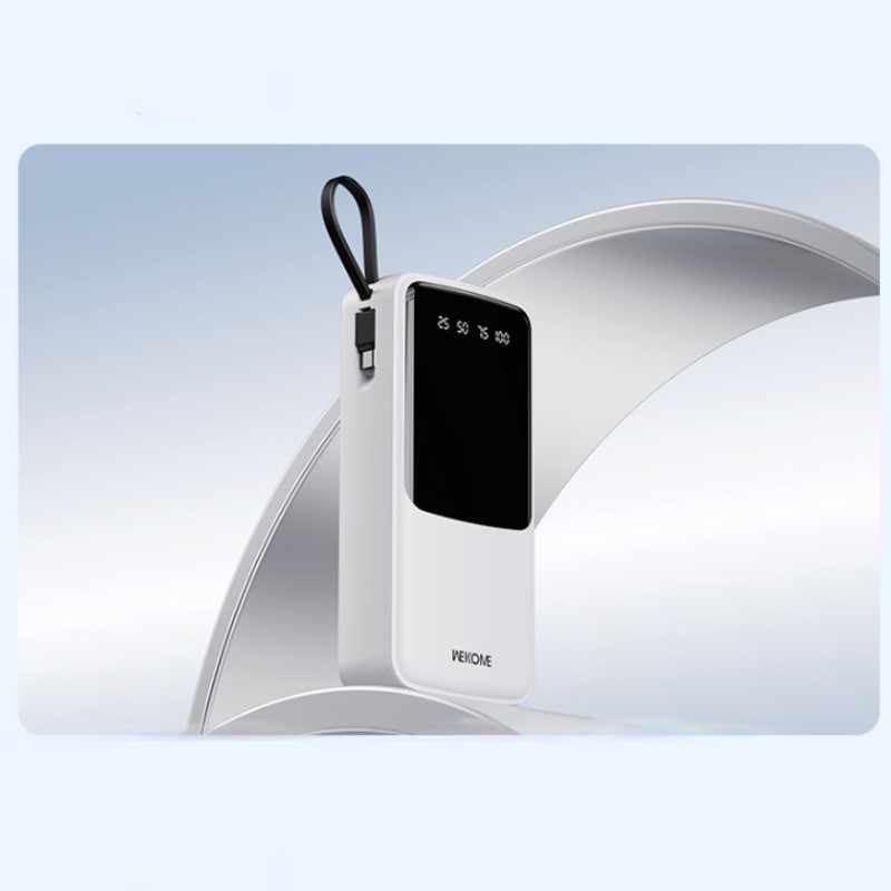 WEKOME WP-10 Pop Digital Series - Power bank 20000 mAh z wbudowanym kablem USB-C / Lightning / Micro USB / USB-A (Biały)