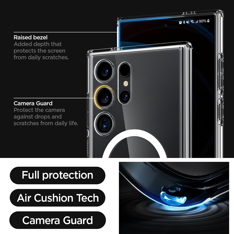 Spigen Ultra Hybrid OneTap Ring MagSafe - Etui do Samsung Galaxy S24 Ultra (Biały)