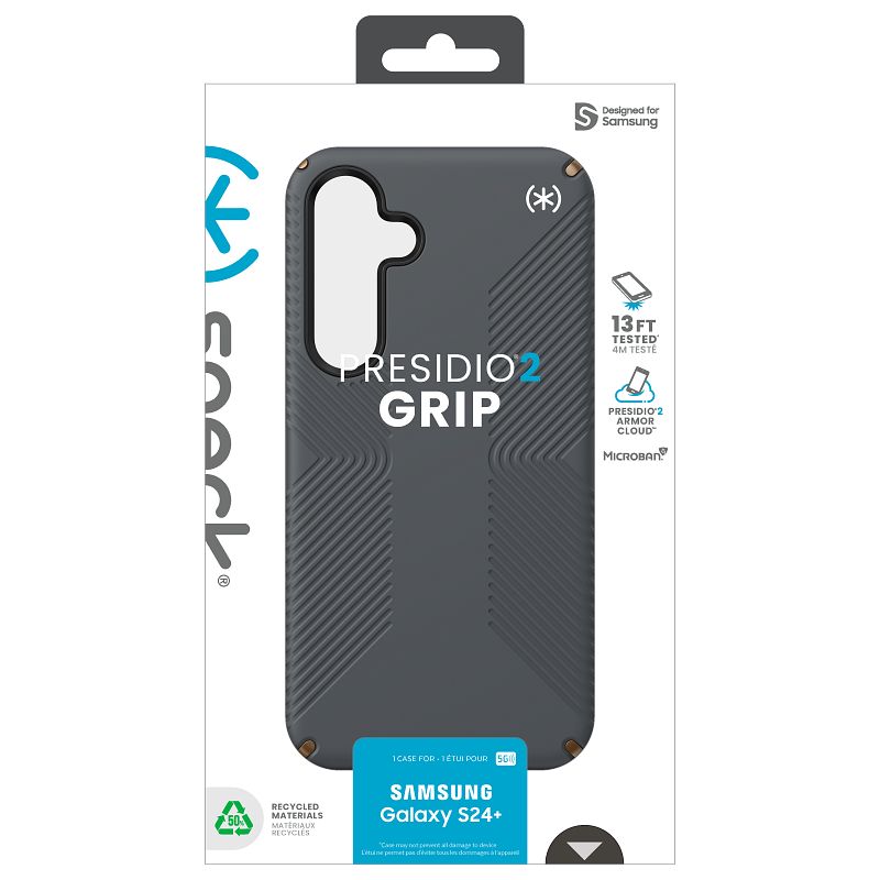 Speck Presidio2 Grip - Etui Samsung Galaxy S24+ (Charcoal Grey / Cool Bronze)