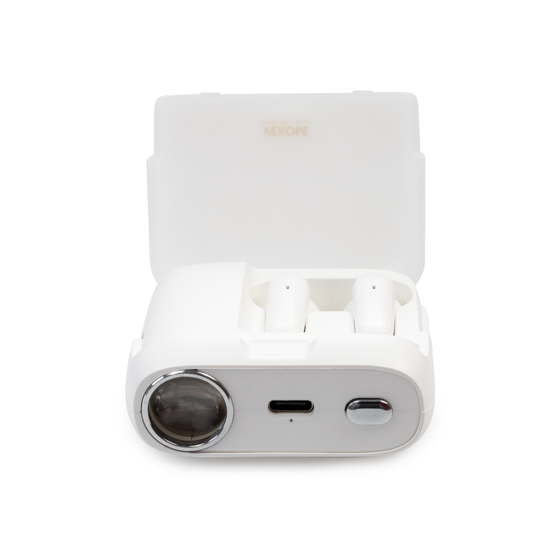WEKOME S28 Pop Digital Series - Bezprzewodowe słuchawki Bluetooth V5.3 TWS z etui ładującym z funkcją projektora (Biały)