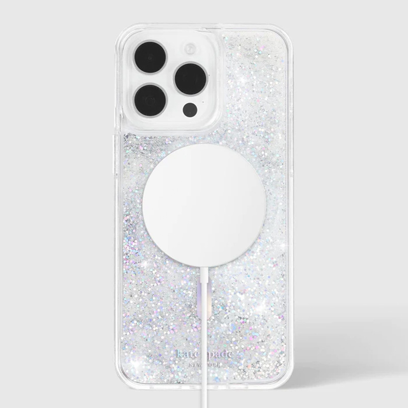 Kate Spade New York Liquid Glitter MagSafe - Etui iPhone 15 Pro (Opal Iridescent)