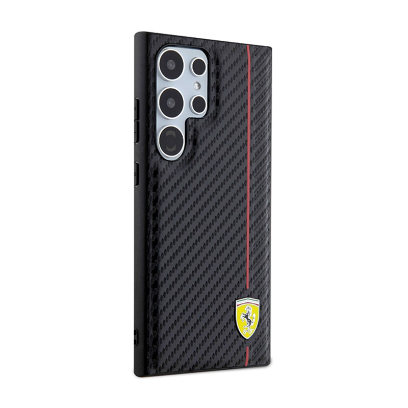 Ferrari Carbon Printed Line - Etui Samsung Galaxy S24 Ultra (czarny)