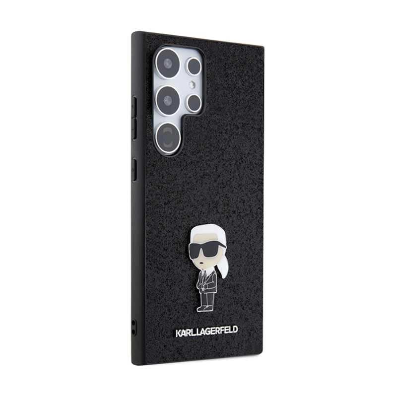 Karl Lagerfeld Fixed Glitter Ikonik Logo Metal Pin - Etui Samsung Galaxy S24 Ultra (czarny)