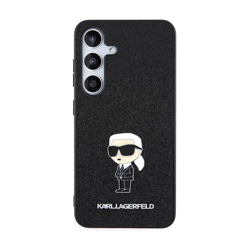 Karl Lagerfeld Fixed Glitter Ikonik Logo Metal Pin - Etui Samsung Galaxy S24 (czarny)