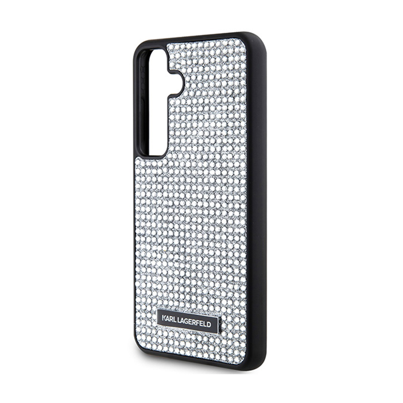 Karl Lagerfeld Rhinestone Metal Logo - Etui Samsung Galaxy S24 (srebrny)