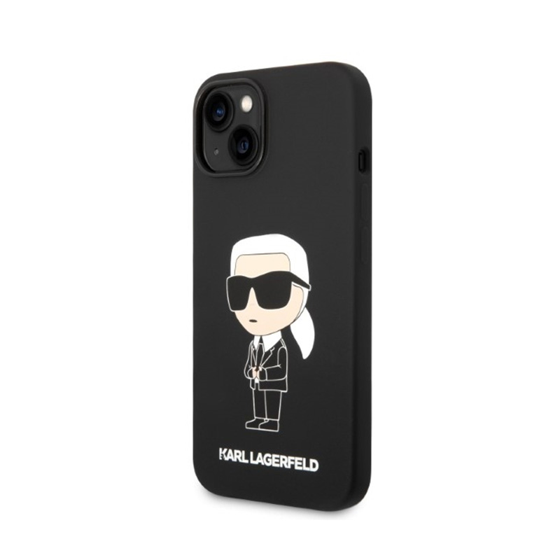 Karl Lagerfeld Silicone Ikonik MagSafe - Etui iPhone 15 Plus / 14 Plus (czarny)