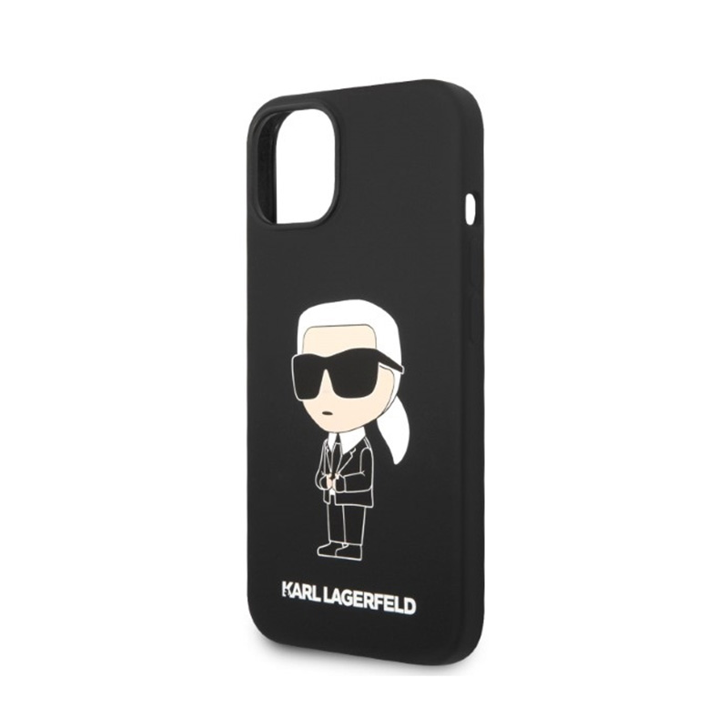 Karl Lagerfeld Silicone Ikonik MagSafe - Etui iPhone 15 Plus / 14 Plus (czarny)