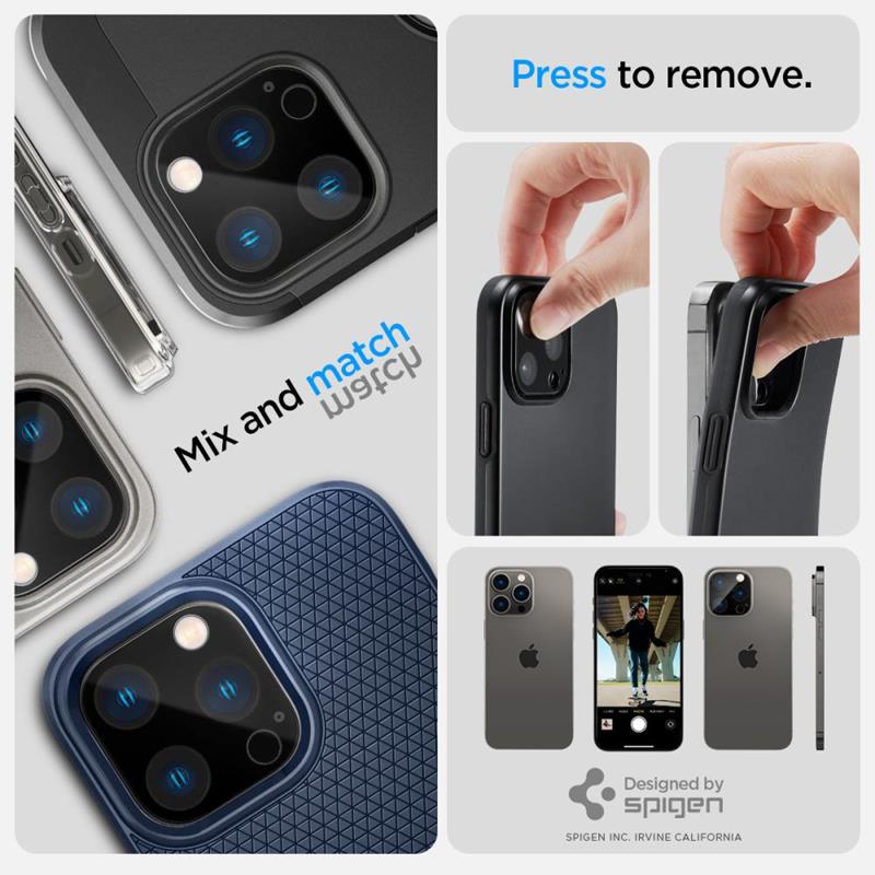 Spigen Optik.TR Camera Lens Protector 2-Pack - Szkło ochronne na obiektyw do iPhone 15 Pro / 15 Pro Max / iPhone 14 Pro / 14 Pro Max (Black)