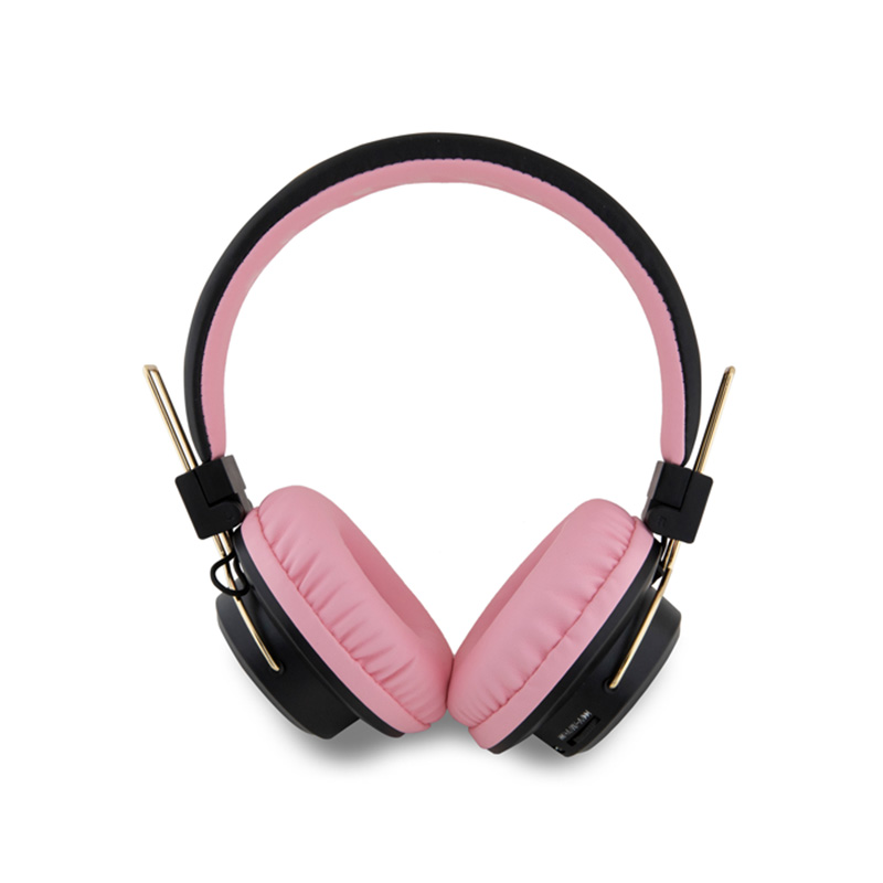 Hello Kitty Metal Logo Round Shape - Bezprzewodowe słuchawki nauszne Bluetooth V5.3 (różowy)