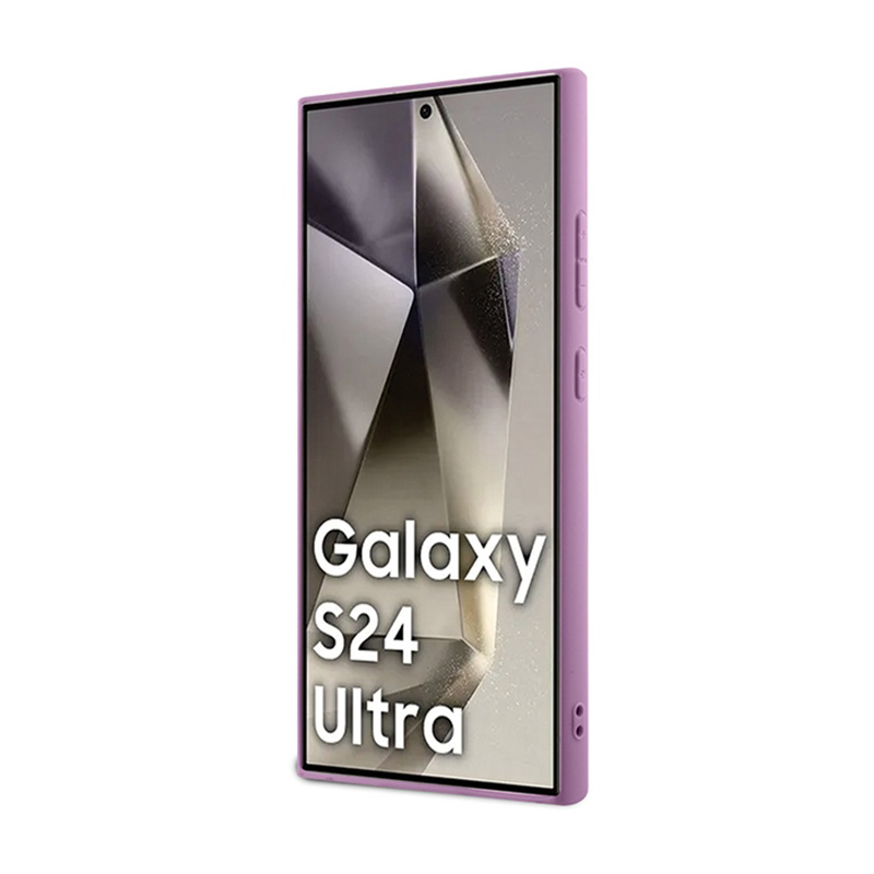 Guess Glitter Flakes Metal Logo Case - Etui Samsung Galaxy S24 Ultra (fioletowy)