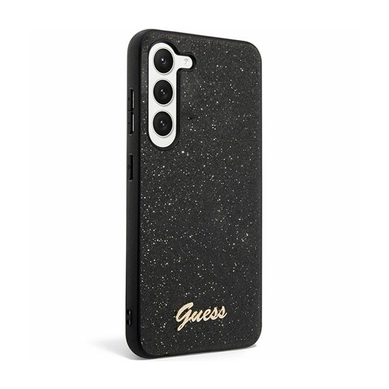 Guess Glitter Flakes Metal Logo Case - Etui Samsung Galaxy S24+ (czarny)