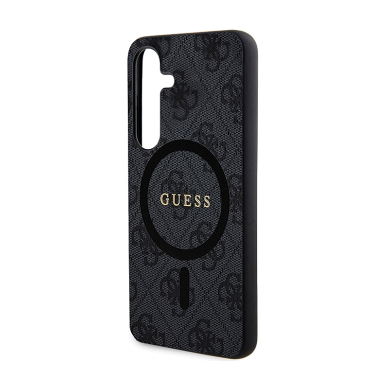 Guess 4G Collection Leather Metal Logo MagSafe - Etui Samsung Galaxy S24 (czarny)