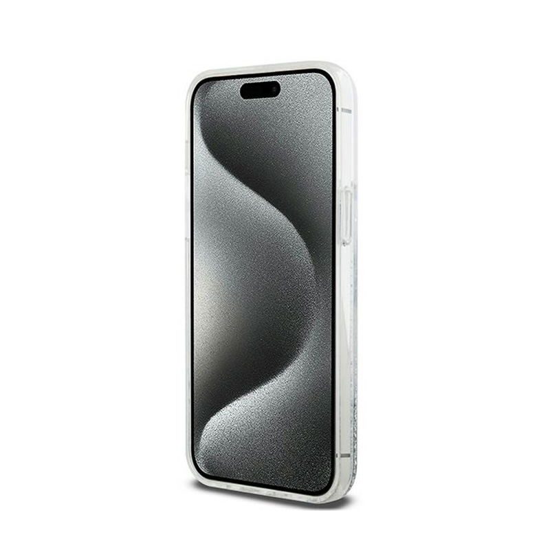 DKNY Liquid Glitter Big Logo - Etui iPhone 15 Pro Max (biały)
