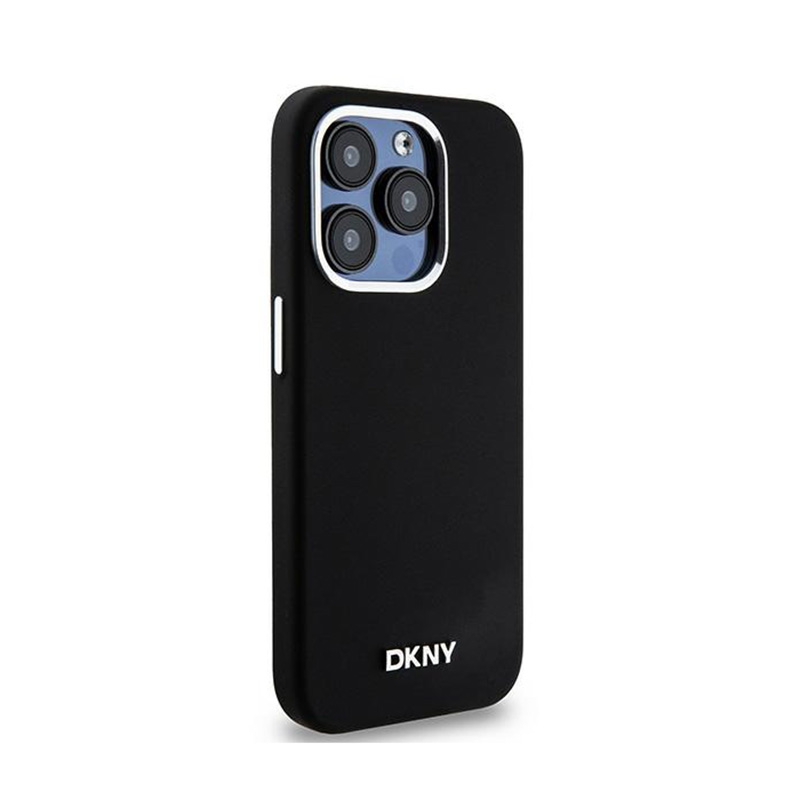 DKNY Liquid Silicone Small Metal Logo MagSafe - Etui iPhone 14 Pro (czarny)