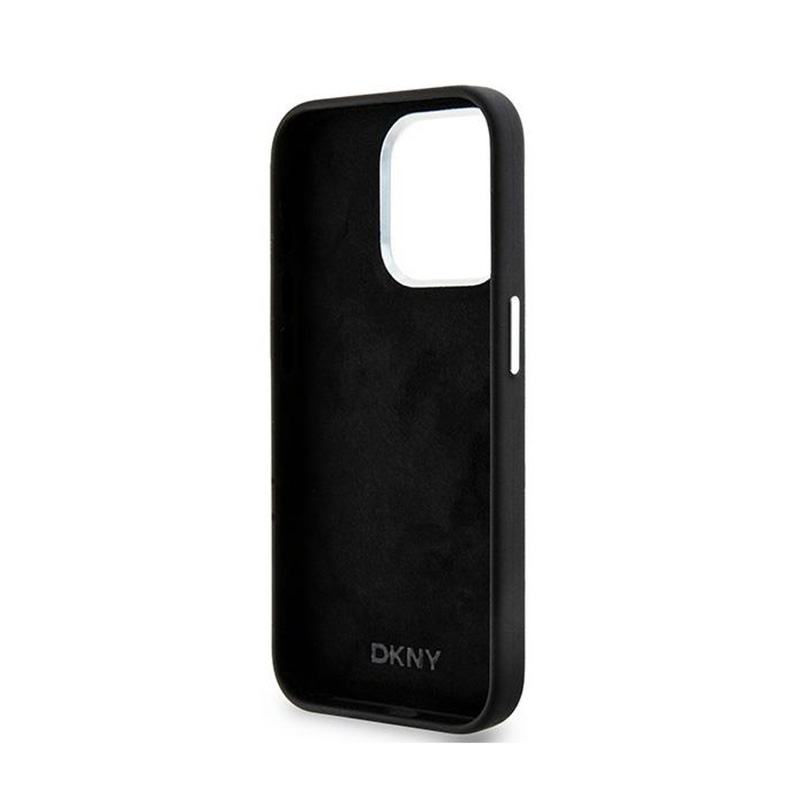 DKNY Liquid Silicone Small Metal Logo MagSafe - Etui iPhone 14 Pro (czarny)