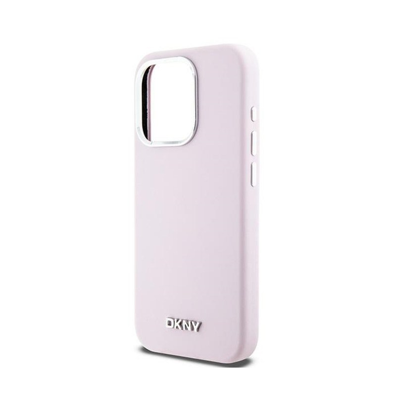 DKNY Liquid Silicone Small Metal Logo MagSafe - Etui iPhone 14 Pro (różowy)