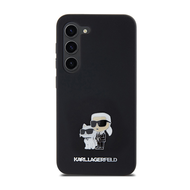 Karl Lagerfeld Silicone Karl & Choupette Metal Pin - Etui Samsung Galaxy S24 (czarny)