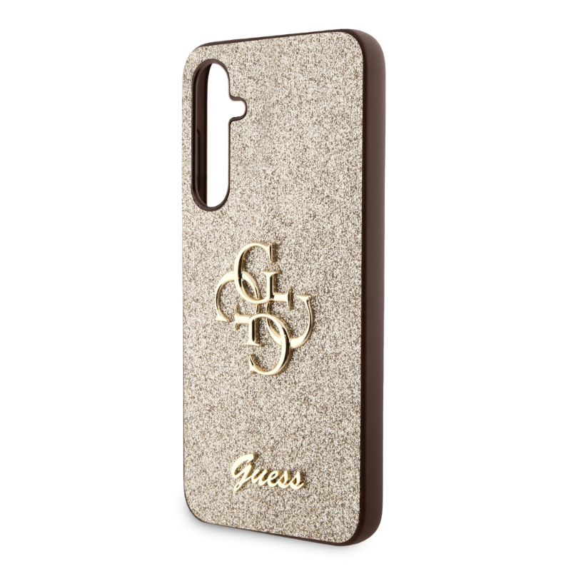 Guess Glitter Script Big 4G - Etui Samsung Galaxy S23 FE (złoty)