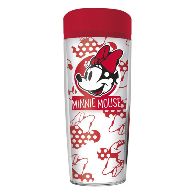 Minnie Mouse - Kubek podróżny 533 ml (Biały/Czerwony)