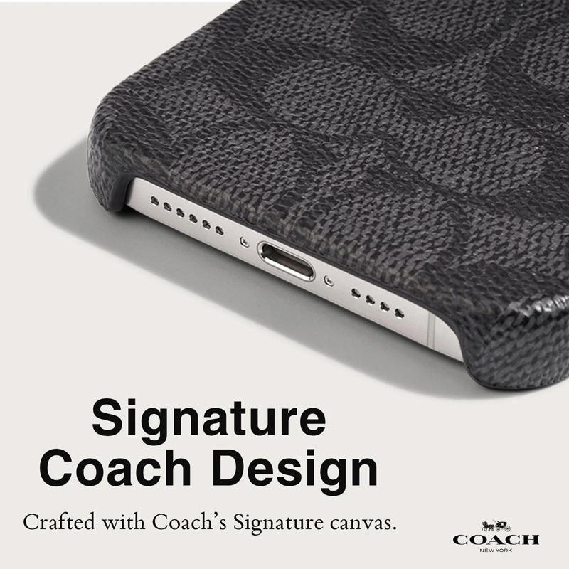 Coach Slim Wrap Signature C Case -  Etui iPhone 15 Pro Max (Charcoal)