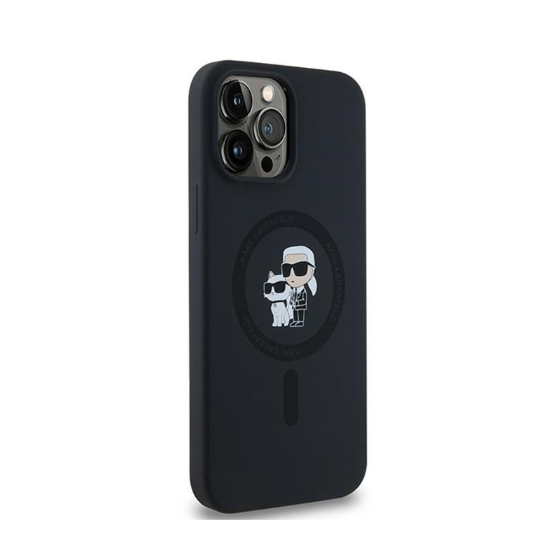 Karl Lagerfeld Silicone Karl & Choupette MagSafe - Etui iPhone 13 Pro (czarny)
