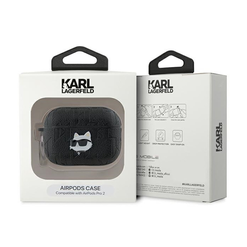 Karl Lagerfeld Monogram Choupette Head - Etui AirPods Pro 2 (czarny)