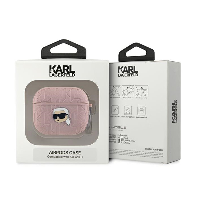 Karl Lagerfeld Monogram Karl Head - Etui AirPods 3 (różowy)