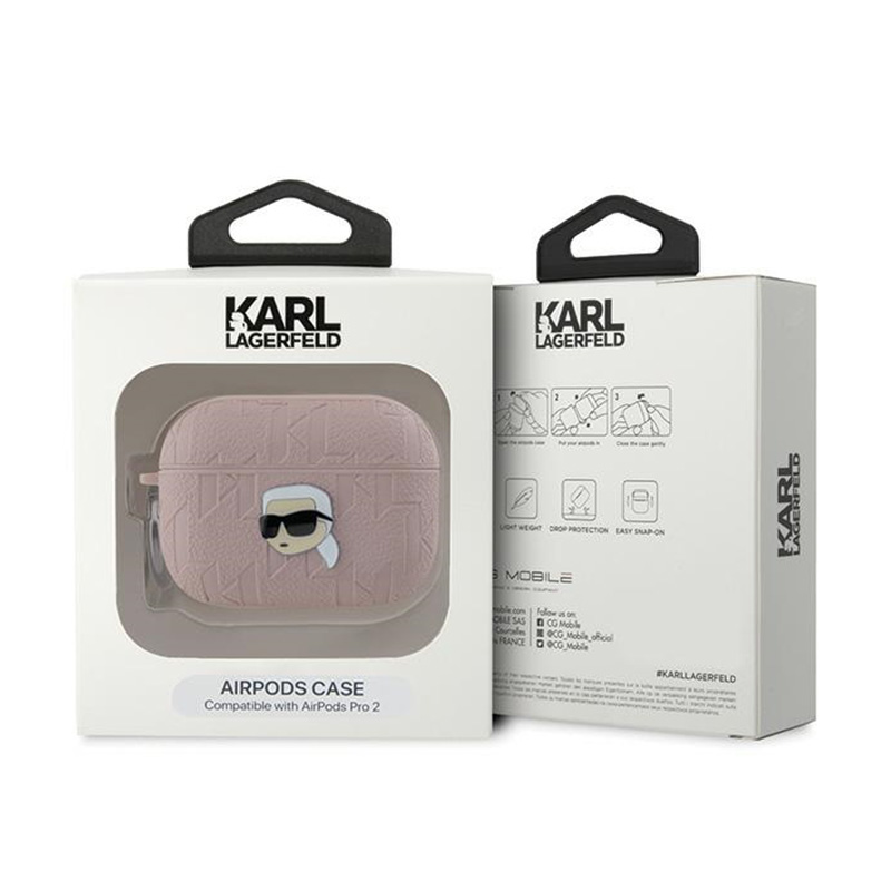 Karl Lagerfeld Monogram Karl Head - Etui AirPods Pro 2 (różowy)