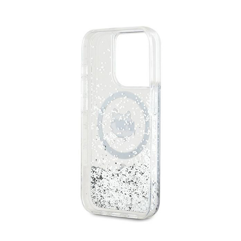 Karl Lagerfeld Liquid Glitter Choupette Head MagSafe - Etui iPhone 13 Pro Max (przezroczysty)