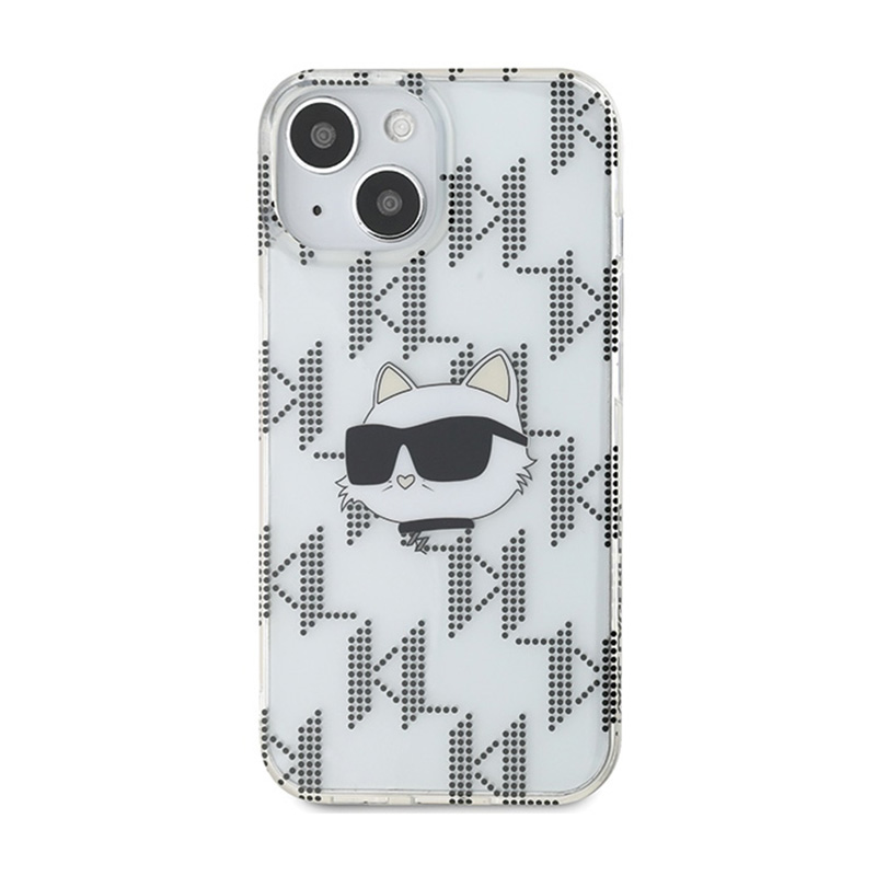 Karl Lagerfeld IML Choupette Head & Monogram - Etui iPhone 15 / 14 / 13 (przezroczysty)