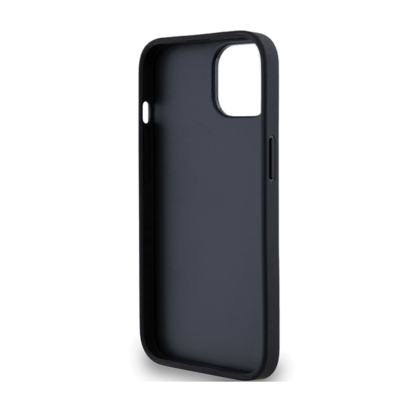 DKNY Leather Mono Stripe & Metal Logo - Etui iPhone 15 Plus / 14 Plus (czarny)