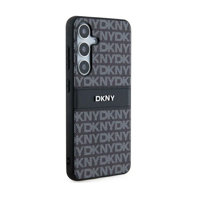 DKNY Leather Mono Stripe & Metal Logo - Etui Samsung Galaxy S24+ (czarny)