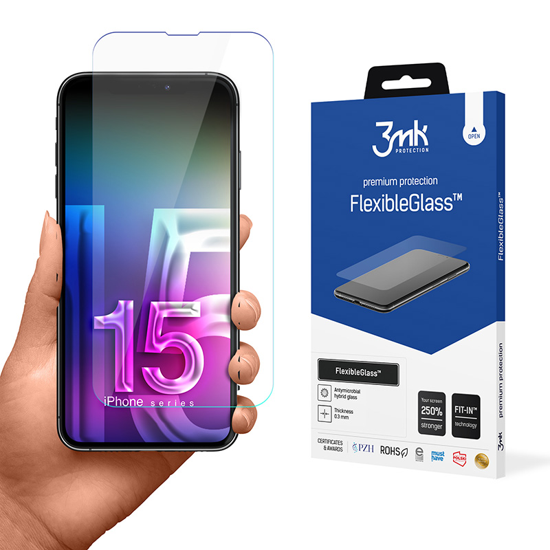 3mk FlexibleGlass - Szkło hybrydowe do iPhone 15 Plus