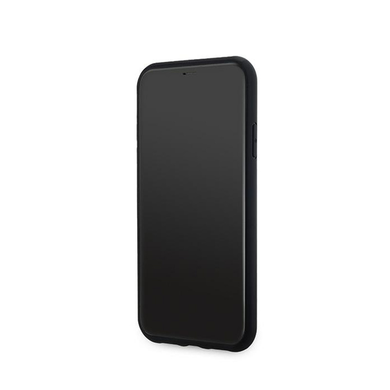 DKNY Leather Checkered Mono Pattern MagSafe - Etui iPhone 11 (czarny)