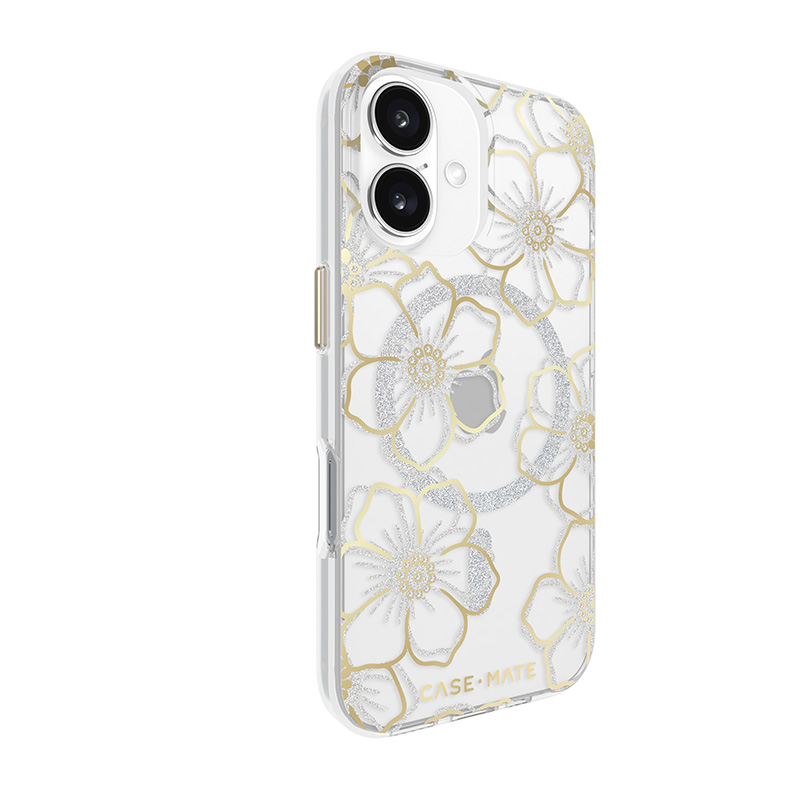 Case-Mate Floral Gems MagSafe - Etui iPhone 16 (Gold)