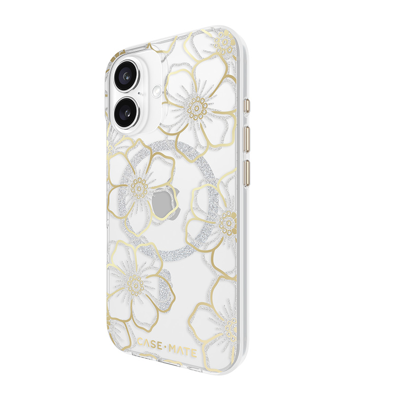 Case-Mate Floral Gems MagSafe - Etui iPhone 16 (Gold)