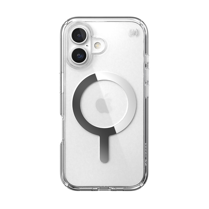 Speck Presidio Perfect-Clear MagSafe - Etui iPhone 16 (Clear / Chrome Finish / Serene Silver)