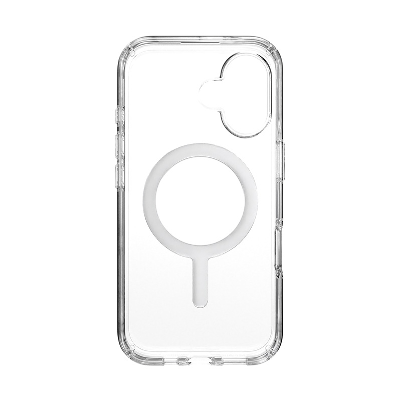 Speck Presidio Perfect-Clear MagSafe - Etui iPhone 16 (Clear / Chrome Finish / Serene Silver)