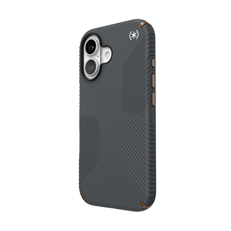 Speck Presidio2 Grip - Etui iPhone 16 (Charcoal Grey / Cool Bronze / White)