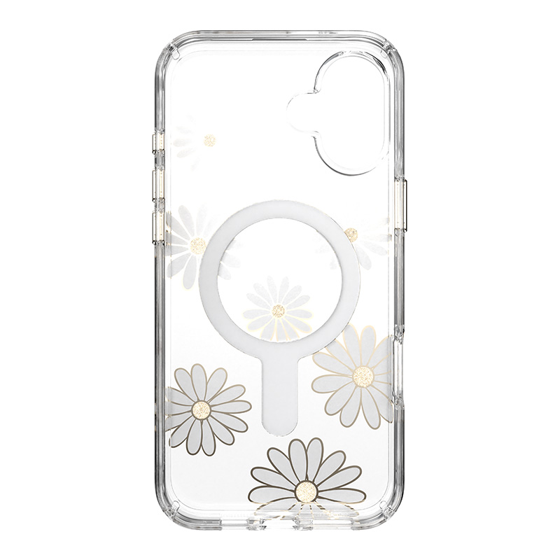 Speck Presidio Lux ClickLock & MagSafe - Etui iPhone 16 Plus (Sunshine Daisies / Clear / Gold)