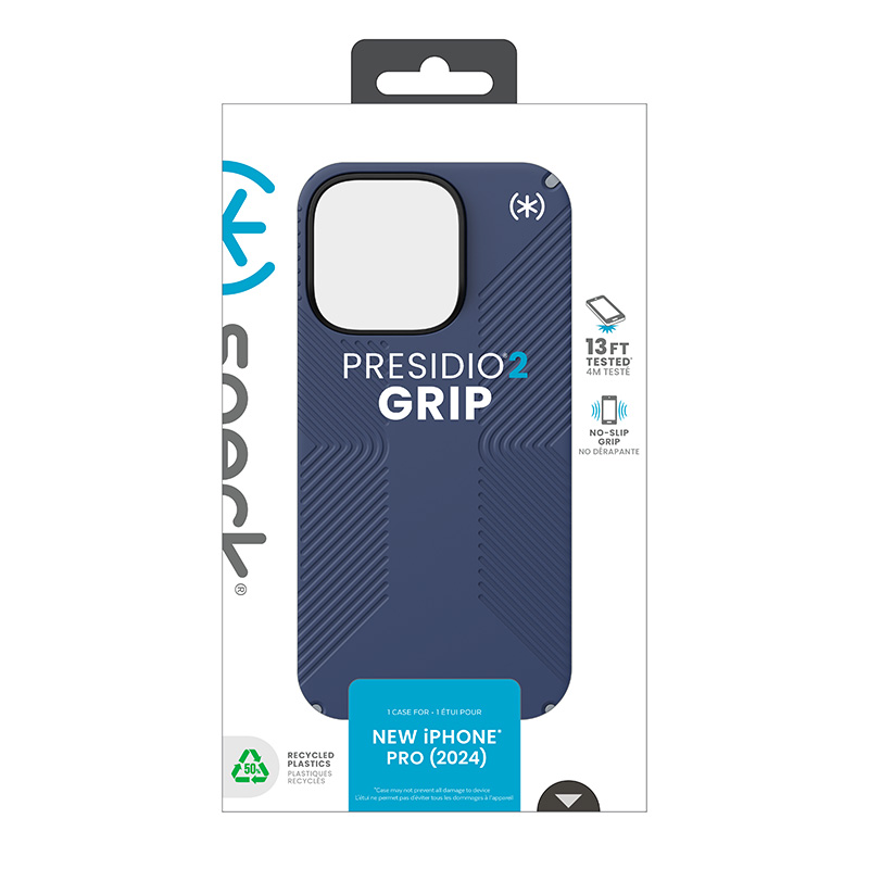 Speck Presidio2 Grip - Etui iPhone 16 Pro (Coastal Blue / Dust Grey / White)